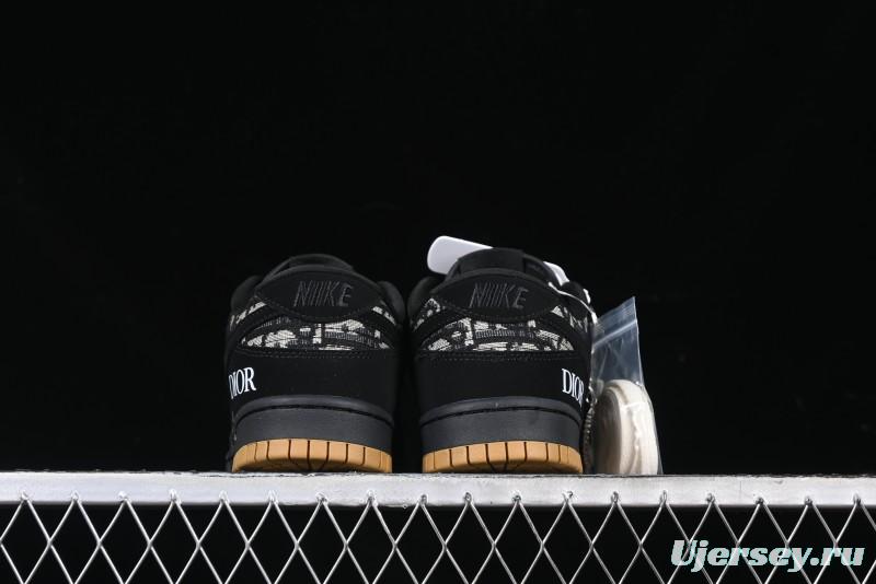Nike SB Dunk Low APE Collaboration - Camouflage Black Swoosh Anniversary Custom Low-Top Casual Sneakers - KK1333-017
