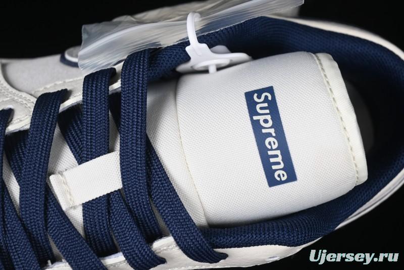 Nike Air Jordan 1 Low Supreme Collaboration - Shadow Swoosh Custom Retro Basketball Shoes - XX3318-368