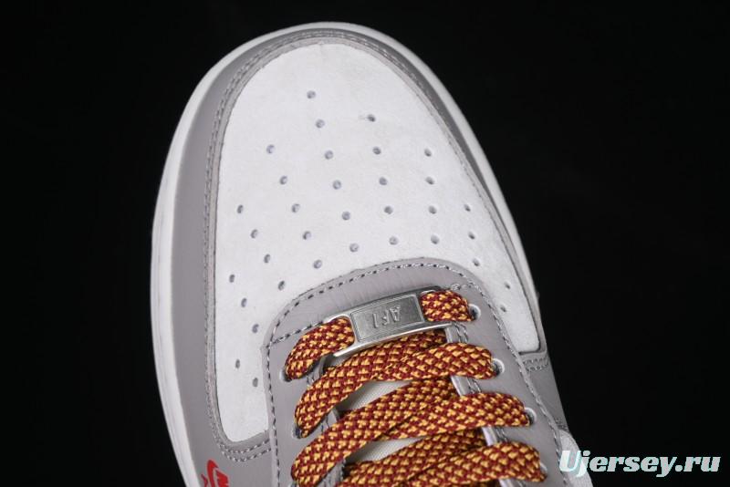 Nike Air Force 1 '07 Low Year of the Snake Limited Edition Beige Grey Red Swoosh Casual Sneakers - DM6688-029