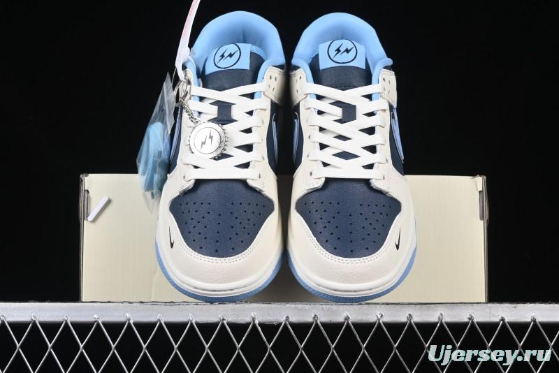 Nike SB Dunk Low Lightning Collaboration - Light Blue Swoosh Anniversary Custom Low-Top Casual Skate Shoes - LW1818-107