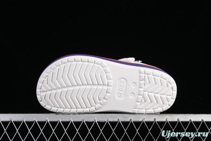 Crocs Crocband Platform Rainbow Comfortable Thick-Soled Clogs - B.D4