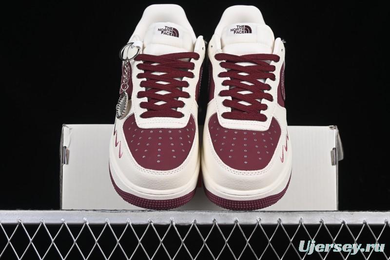 Nike Air Force 1 '07 Low The North Face Collaboration Burgundy Swoosh Casual Sneakers - KK1988-042