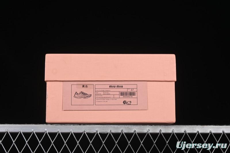 Miu Miu Suede Round Toe Lace-Up Women's Low-Top Casual Shoes - 99D4