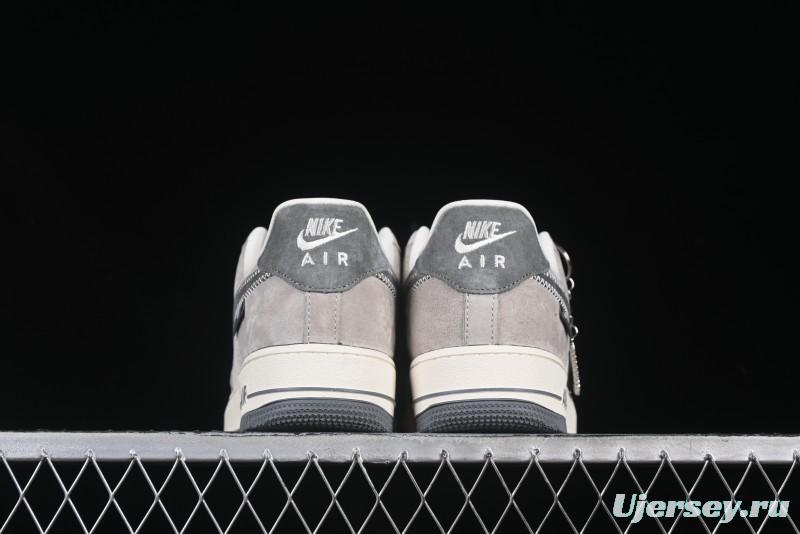 Nike Air Force 1 '07 Low Violent Bear Collaboration Grey Embroidered Swoosh Low-Top Casual Sneakers - KK1988-047