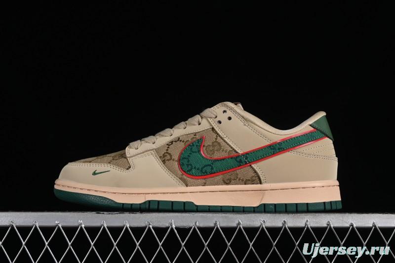 Nike SB Dunk Low Gucci Collaboration - Anniversary High-End Customized Low-Top Casual Sneakers - DQ1098-357