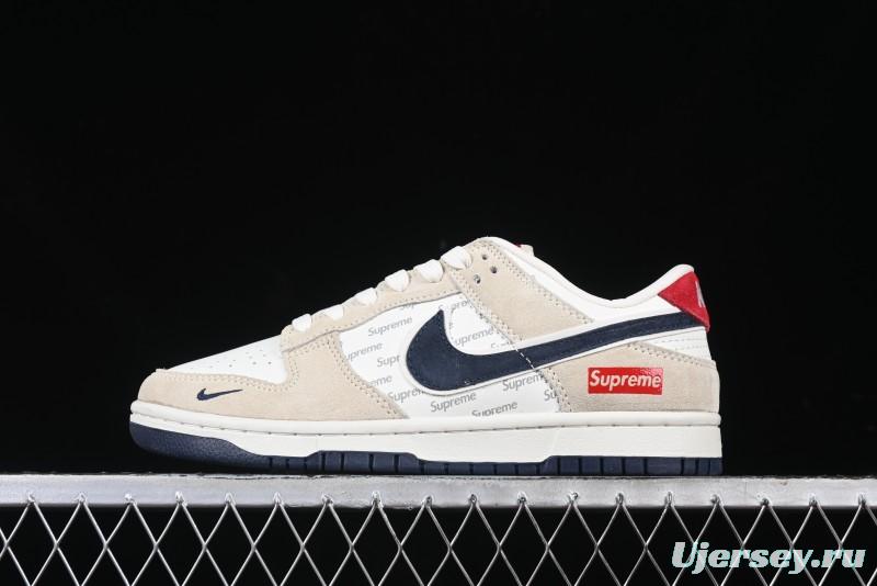 Nike SB Dunk Low Supreme Collaboration - Cream Coffee Anniversary High-End Custom Low-Top Casual Skate Shoes - AG3702-850