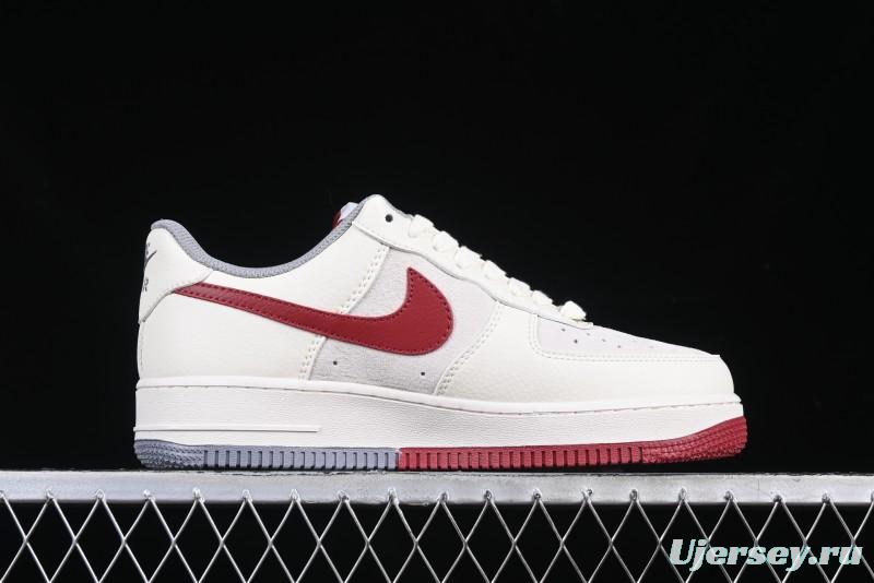 Nike Air Force 1 '07 Low The North Face Collaboration Beige Red Casual Sneakers - DM6688-047