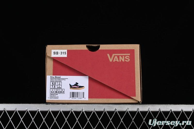 Vans Classics Knu Skool Vulcanized Skate Shoes in Black & Pink - VN0014QC0BV