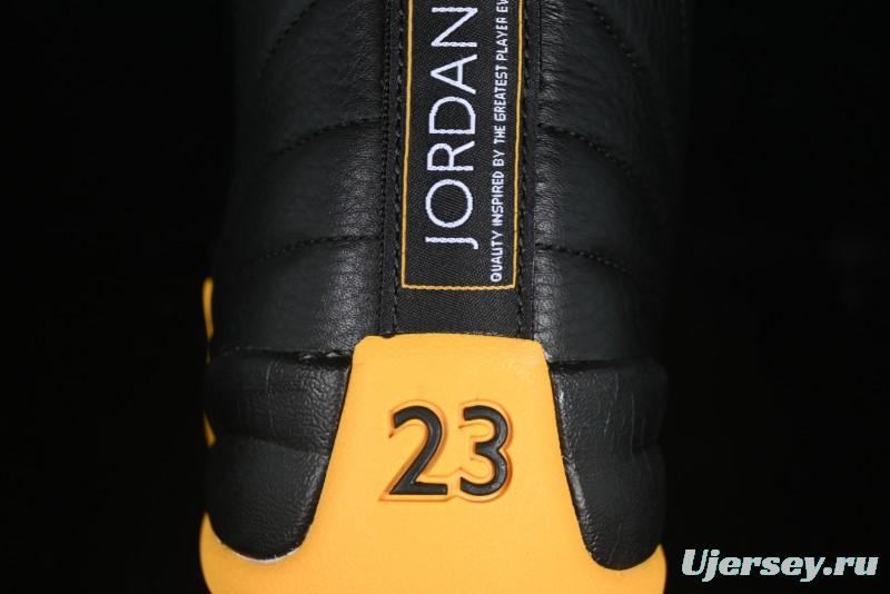 Nike Air Jordan 12 Retro Basketball Shoes in Black and Yellow - 130690-070