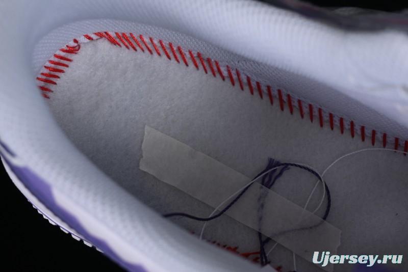 Nike Air Force 1 Low Witch Collaboration Custom Leather Sneakers with Gradient White-Purple and Skull Design - CW2288-111