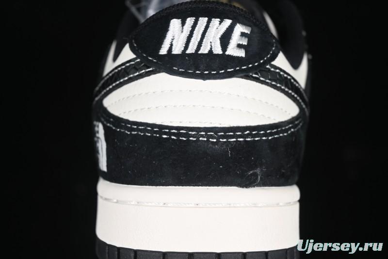Nike SB Dunk Low The North Face Year of the Snake Black White Black Swoosh Anniversary Custom Low-Top Casual Sneakers - FC1688-210