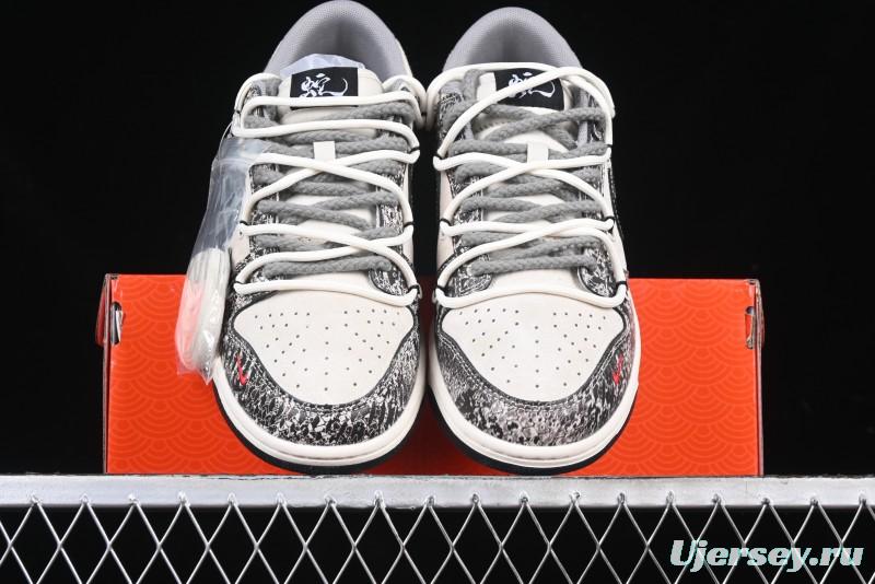 Nike SB Dunk Low Year of the Snake Series Strap Black Swoosh Custom High-End Low-Top Casual Skate Shoes - YX5066-273