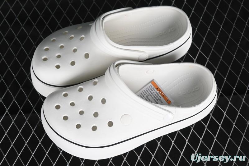 Crocs Crocband Platform Rainbow Comfortable Thick-Soled Clogs - B.D4