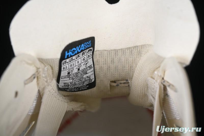 HOKA ONE ONE Satisfy Running Mafate Trail Low-Cut Cushioned Outdoor Hiking Shoes - 1157050 BONE