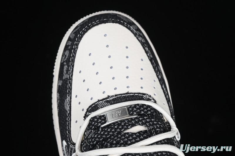 Nike Air Force 1 '07 Low Levi's Collaboration Black Denim Drawstring Casual Sneakers - SJ1198-800