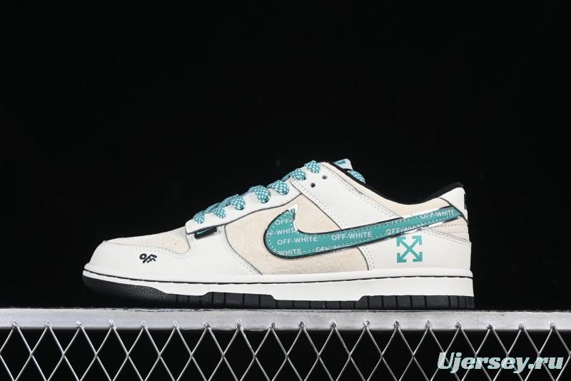 Nike SB Dunk Low OFF Collaboration Tiffany Green Swoosh Anniversary Custom Low-Top Casual Skate Shoes - DJ2024-108