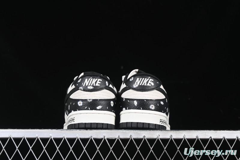 Nike SB Dunk Low Lightning Collaboration Daisy Black Check Anniversary Customized Low-Top Casual Sneakers - DJ2024-069