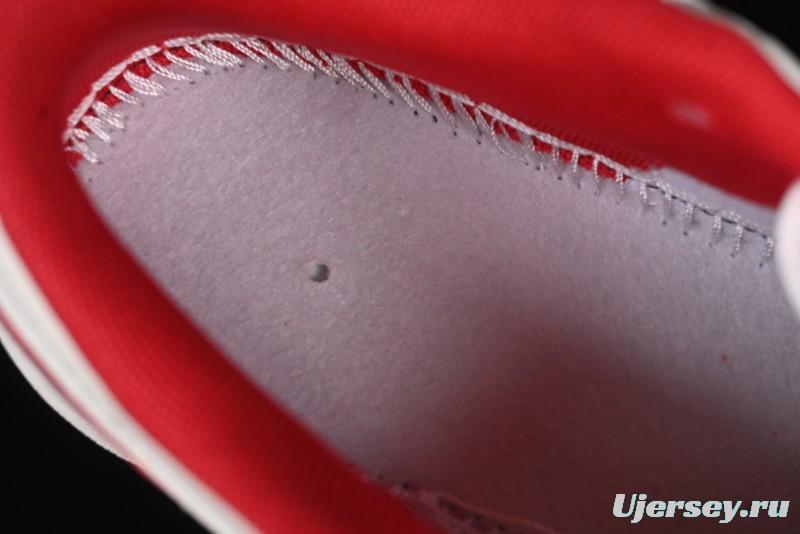 Nike Air Jordan 1 Low AJ1 Supreme Collaboration - White Grey Red Swoosh Retro Basketball Shoes - SJ9950-024