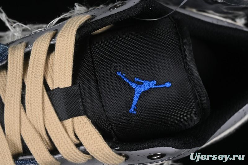 Nike Air Jordan 1 Low Retro Basketball Shoes Panda Prank Surf Fishing Overfishing Blue Brown Gray - 553558-140