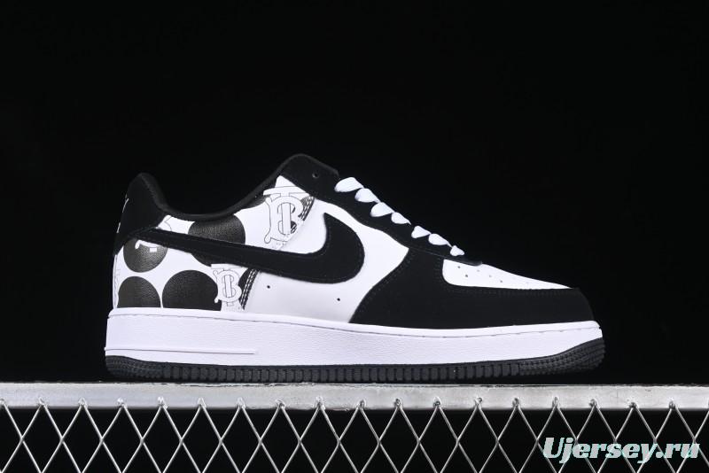 Nike Air Force 1 '07 Low Burberry Collaboration Black White Cow Print Casual Sneakers - DF0188-029