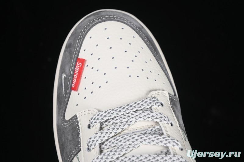 Nike SB Dunk Low Supreme Collaboration Bullet Screen Black Check Anniversary Customized Low-Top Casual Sneakers - FC1688-208