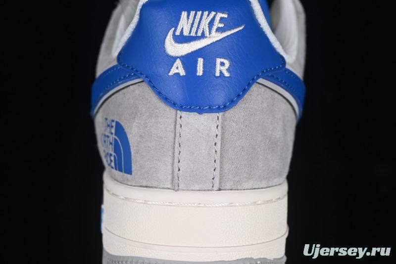 Nike Air Force 1 '07 Low The North Face Collaboration Grey Blue Swoosh Casual Shoes - XZ6188-745