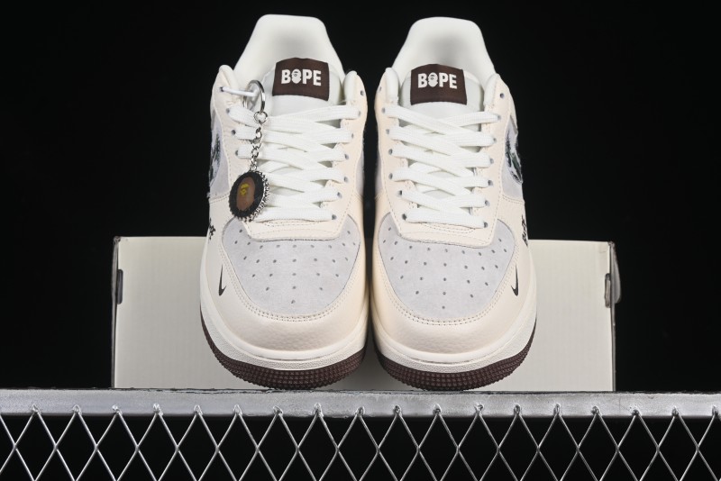 Nike Air Force 1 '07 Low Bape Camouflage Swoosh Beige Casual Sneakers - DF0188-030