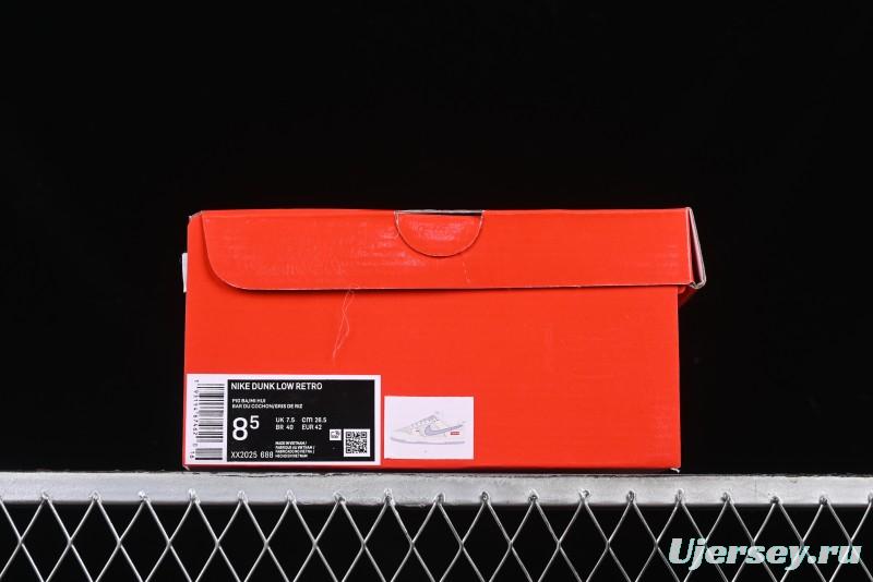 Nike SB Dunk Low Supreme Collaboration Grey Swoosh Double Mini Swoosh Anniversary Custom Low-Top Casual Sneakers - XX2025-688