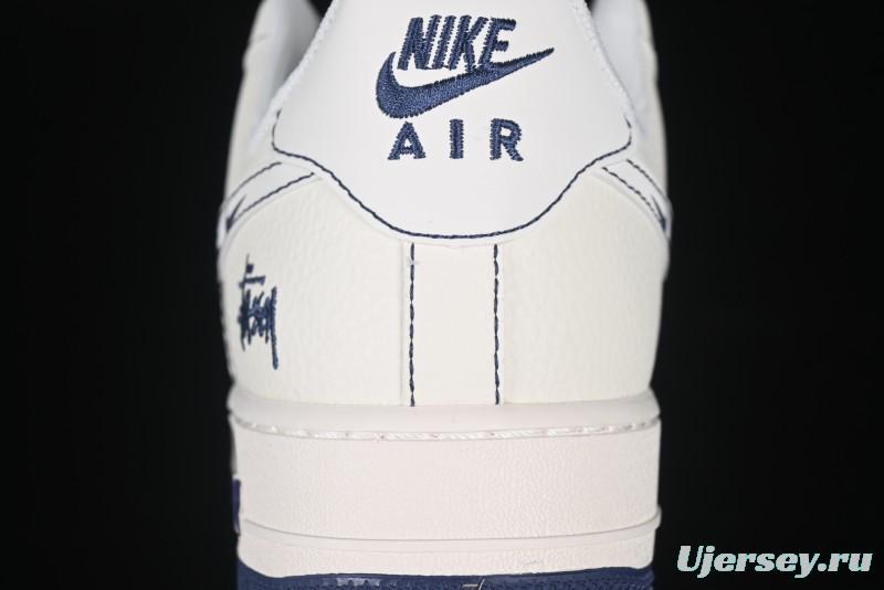 Nike Air Force 1 '07 Low Stussy Collaboration Grey Swoosh Casual Sneakers - HH7518-063