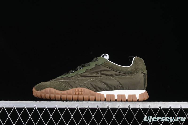 Miu Miu Suede Round Toe Lace-Up Low Top Women's Casual Shoes - 99D4