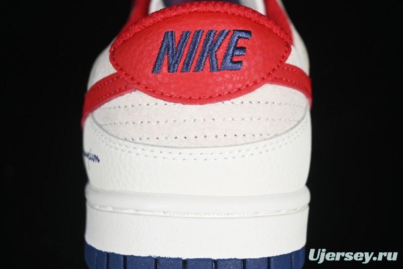 Nike SB Dunk Low Edison Chen Collaboration Blue Red Swoosh Anniversary Custom Low-Top Casual Skate Shoes - DJ2024-099