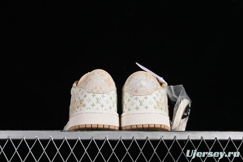 Nike Air Jordan 1 Low OG SP Travis Scott x Fragment Design Retro Sneakers with Reverse Swoosh - SJ2068-006