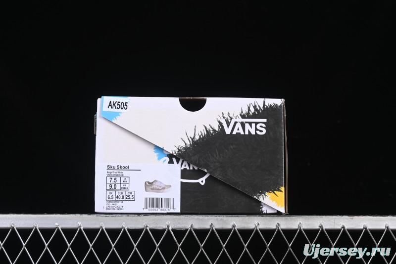 Vans Knu Skool Pearl White Grey Low Top Casual Skate Shoes - VN0007QDBGE