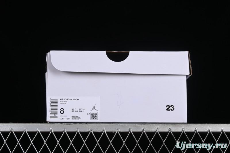 Nike Air Jordan 1 Low AJ1 Custom Black Green Low-Top Culture Casual Sneakers - DC0774-001