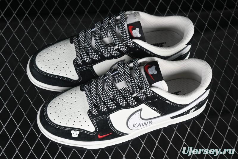 Nike SB Dunk Low KAWS Collaboration Anniversary Custom Sneakers with White Bear Swoosh - DJ2024-110