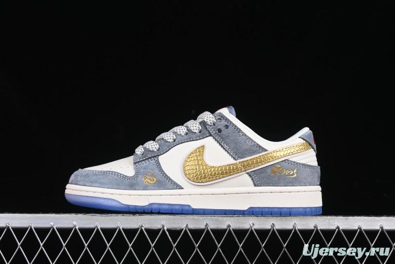 Nike SB Dunk Low Year of the Snake Limited Edition - Gold Snake Anniversary Custom Low-Top Casual Sneakers - XX3168-116