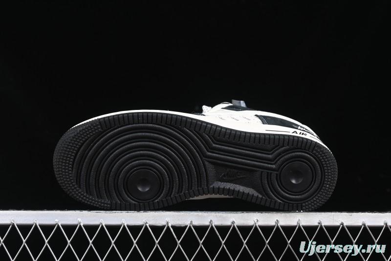 Nike Air Force 1 '07 Low Stussy Collaboration - Black White Casual Sneakers - XZ6188-671