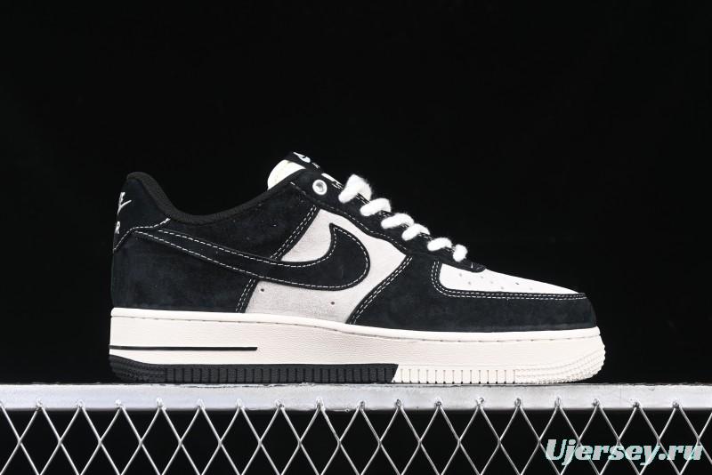 Nike Air Force 1 '07 Low Supreme Champion Collaboration Beige Black Mini Swoosh Casual Sneakers - SJ6698-019