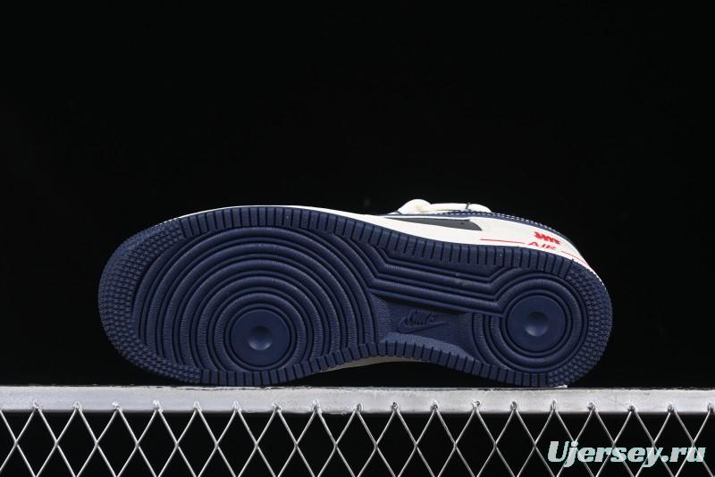 Nike Air Force 1 '07 Low UN Collaboration White Blue Lace-Up Casual Sneakers - SJ1198-103