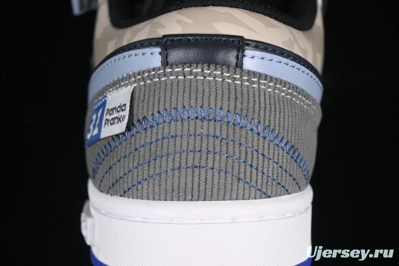 Nike Air Jordan 1 Low Retro Basketball Shoes with Panda Mischief Skyline Design - 553558-154