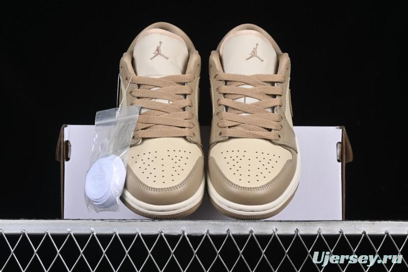 Nike Air Jordan 1 Low AJ1 Wheat Color Low-Top Casual Sneakers - DC0774-203