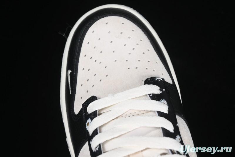 Nike SB Dunk Low Lightning Collaboration Daisy Black Check Anniversary Customized Low-Top Casual Sneakers - DJ2024-069