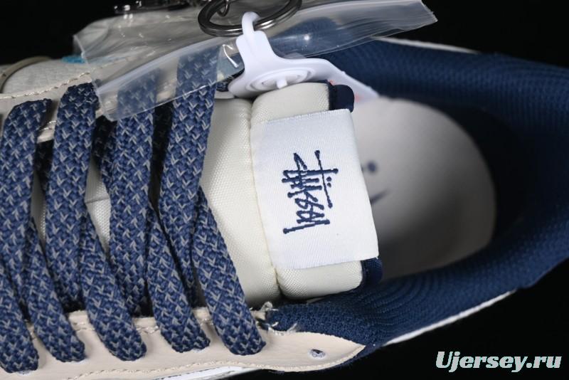 Nike Air Force 1 '07 Low Stussy Collaboration Light Blue White Transparent Swoosh Low-Top Casual Sneakers - DM6688-055