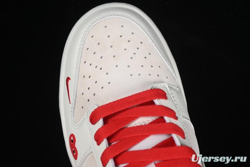 Nike SB Dunk Low Comme des Garcons Play Heart White Anniversary Custom Low-Top Casual Skate Shoes - DJ2024-052