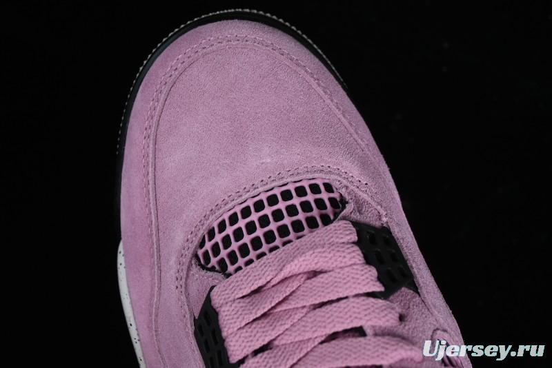 Nike Air Jordan 4 Retro "Orchid" Sneakers with Suede Upper and Cement Grey Accents - AQ9129-501