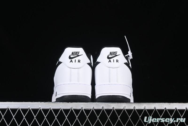 Nike Air Force 1 '07 Low White Black Swoosh Casual Sneakers - 315122-103