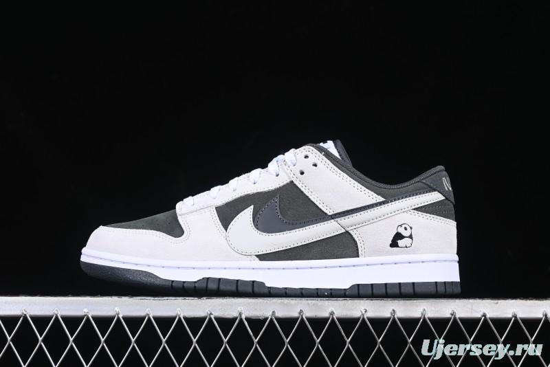 Nike Dunk Low 85 Double Swoosh Series White Grey Panda SB Low Top Casual Skate Shoes - HV1800-101