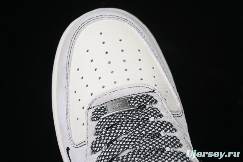 Nike Air Force 1'07 Low The North Face Collaboration - Grey Black Reflective Swoosh Casual Sneakers - DM6688-007