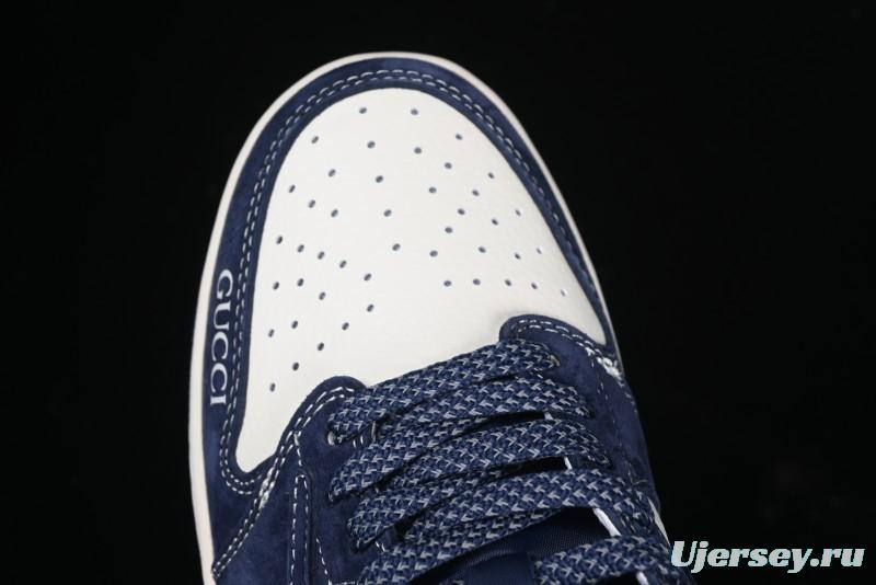 Nike Travis Scott x Fragment Design x Air Jordan 1 Low OG SP AJ1 Collaboration Sneakers - Prussian Blue - XS3086-006