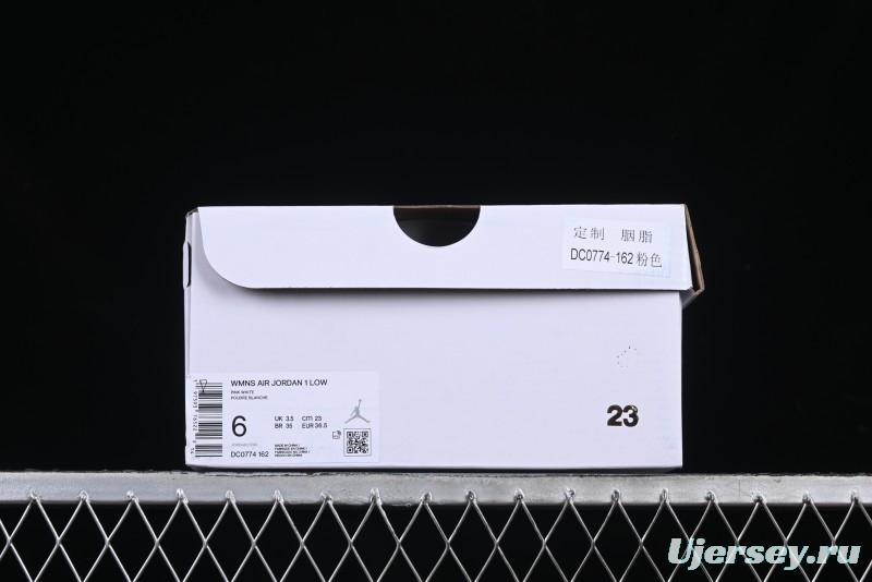 Nike Air Jordan 1 Low AJ1 Custom White Pink Low-Top Casual Lifestyle Sneakers - DC0774-162